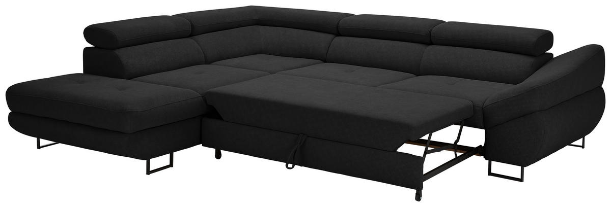 Freisteller von Hom`in ECKSOFA Schwarz Webstoff.