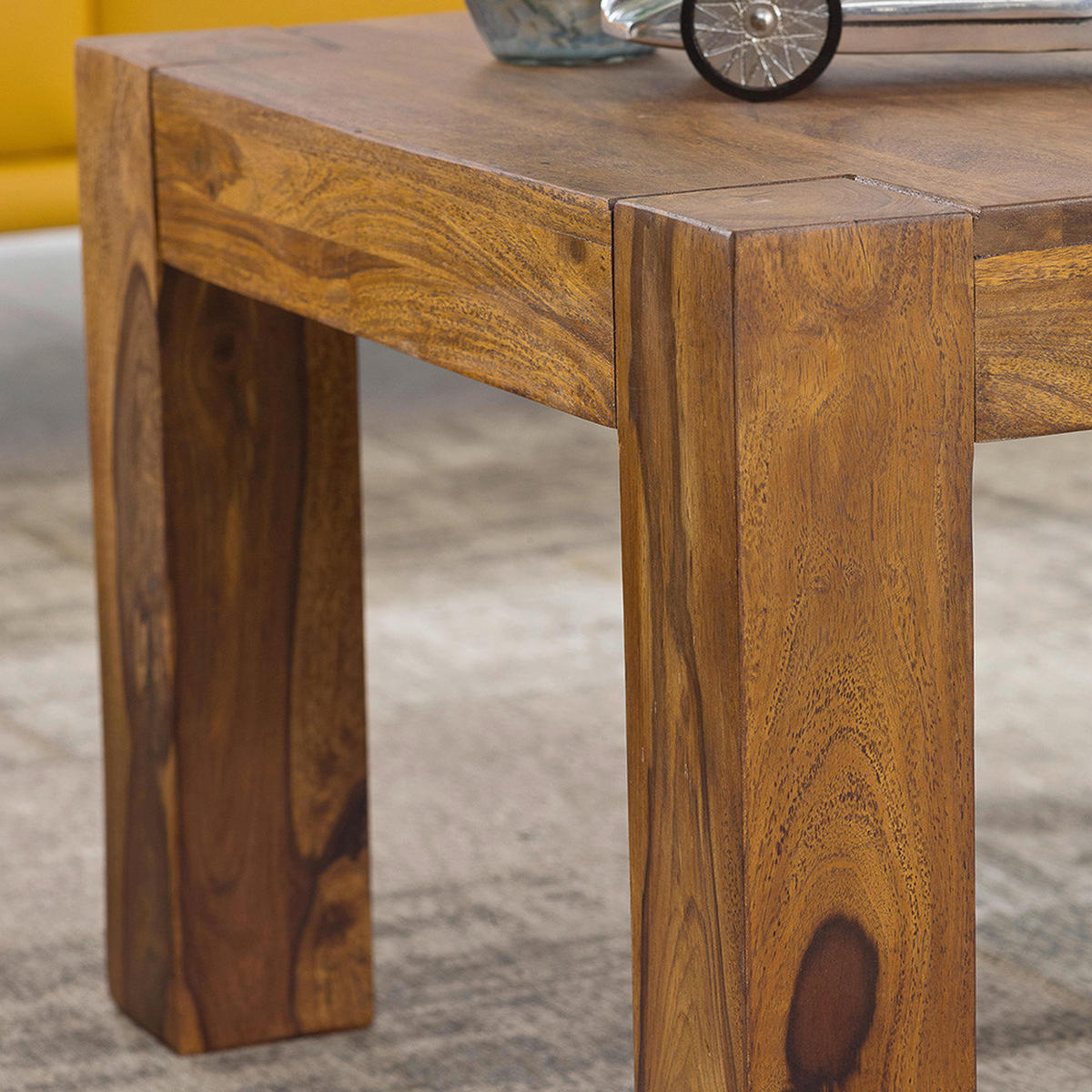 COUCHTISCH Sheesham massiv 60/60/40 cm quadratisch Sheeshamfarben  - Sheeshamfarben, Design, Holz (60/60/40cm) - MID.YOU