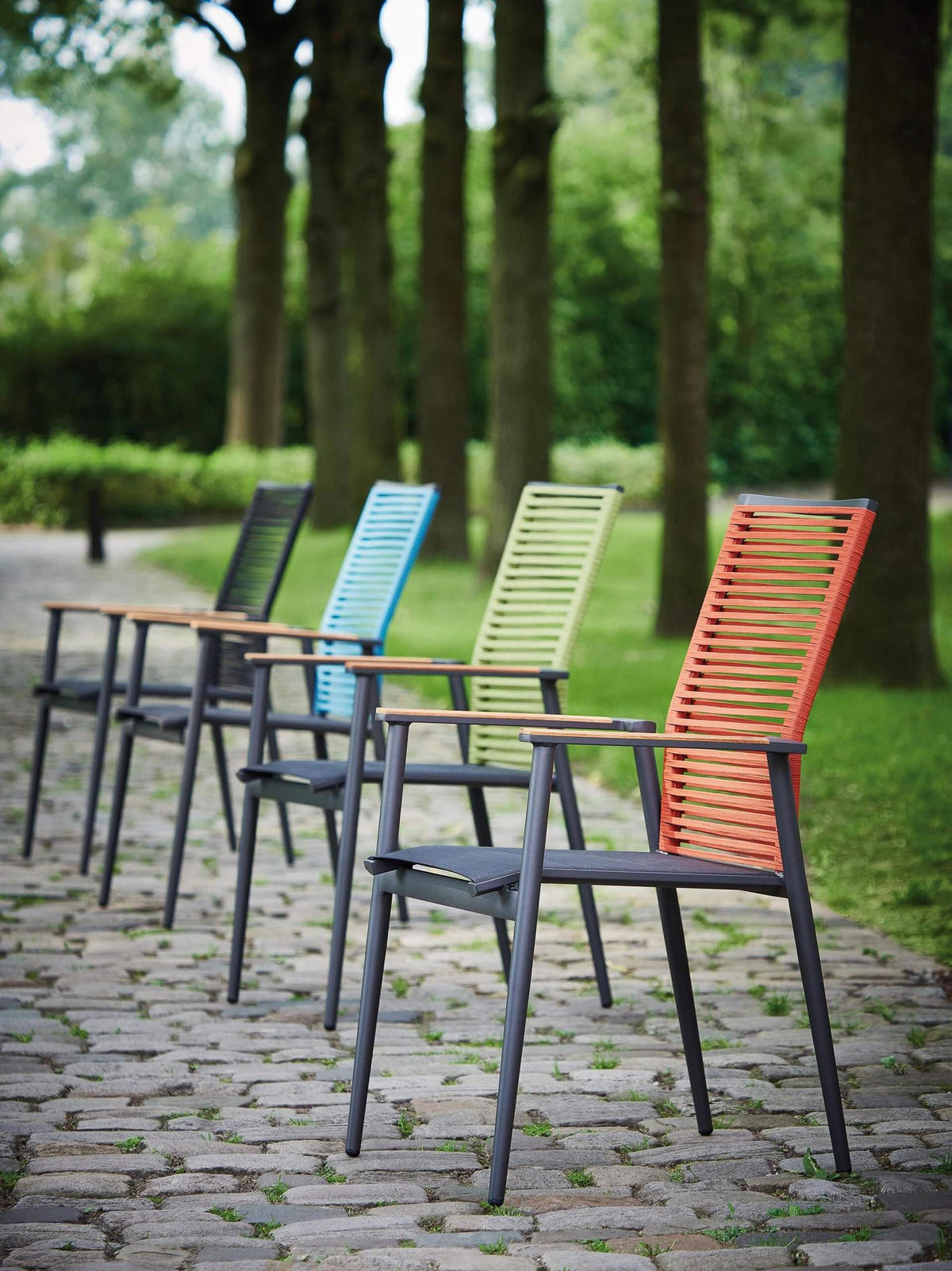 STAPELSESSEL Aluminium Anthrazit, Grün, Schwarz  - Anthrazit/Schwarz, Design, Holz/Textil (61/94/66cm) - Musterring