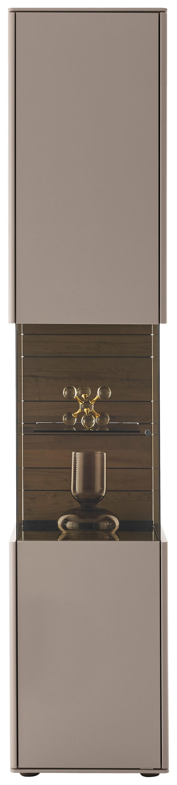 VITRINE Buchefarben, Sandfarben  43/206/43 cm  - Sandfarben/Buchefarben, Design, Glas/Holz (43/206/43cm) - Johann Jakob