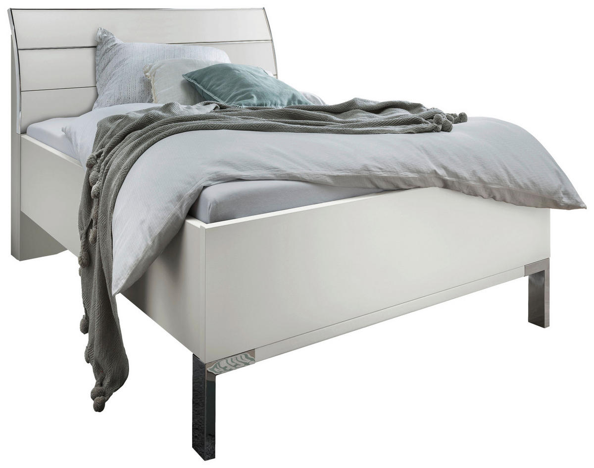 BETT 140/200 cm  in Weiß  - Chromfarben/Weiß, KONVENTIONELL, Metall (140/200cm) - Dieter Knoll