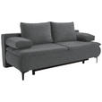 BOXSPRINGSOFA Webstoff Dunkelgrau  - Dunkelgrau/Schwarz, KONVENTIONELL, Textil/Metall (204/93/100cm) - Novel