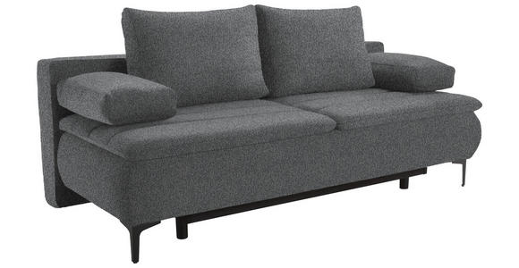 BOXSPRINGSOFA Webstoff Dunkelgrau  - Dunkelgrau/Schwarz, KONVENTIONELL, Textil/Metall (204/93/100cm) - Novel