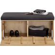 GARDEROBENBANK Eiche massiv Anthrazit, Eichefarben  - Eichefarben/Anthrazit, Design, Holz/Textil (90/45/38cm) - Waldwelt