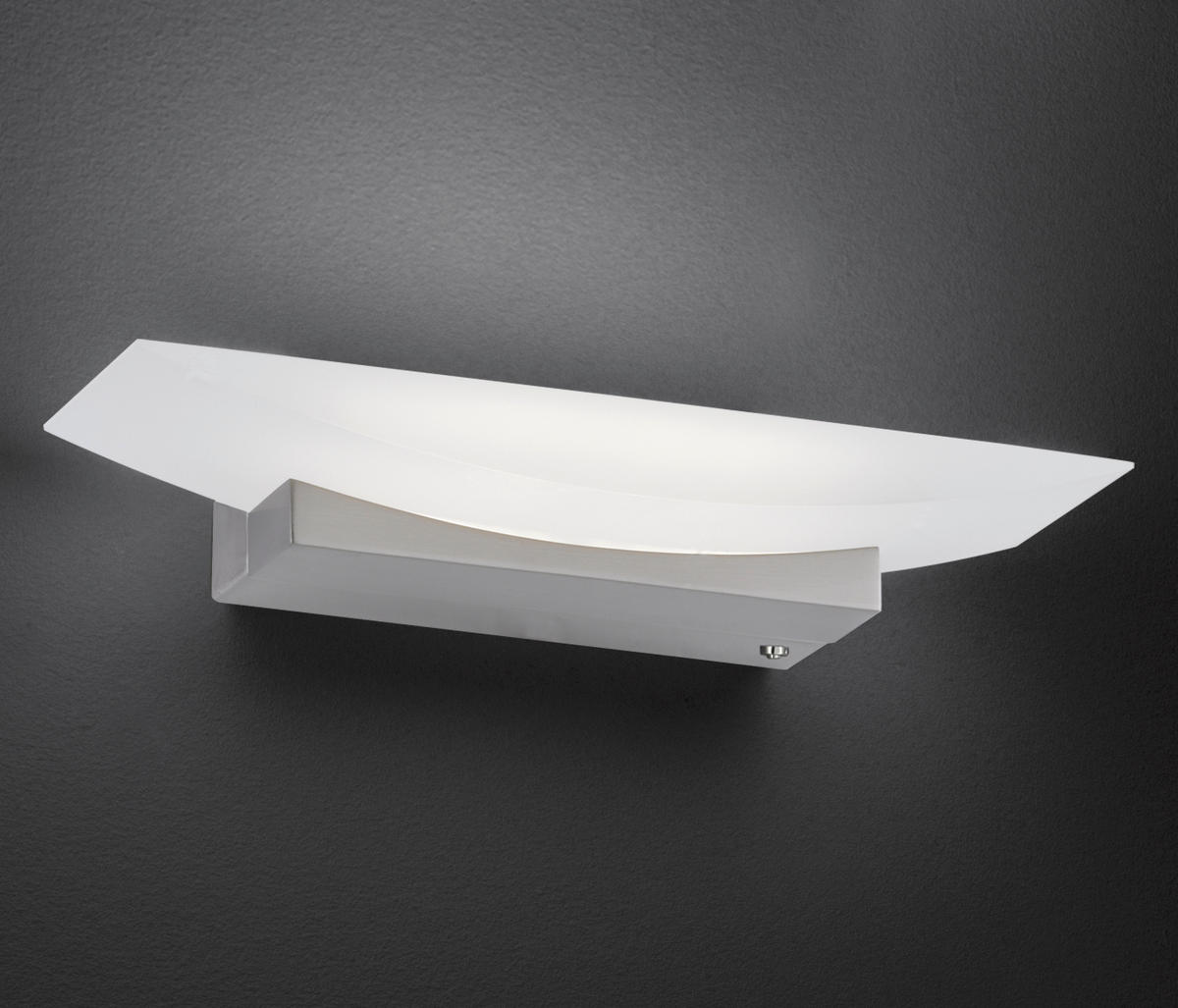 LED-WANDLEUCHTE - Nickelfarben, Design, Glas/Metall (30/6/6cm) - Fischer & Honsel