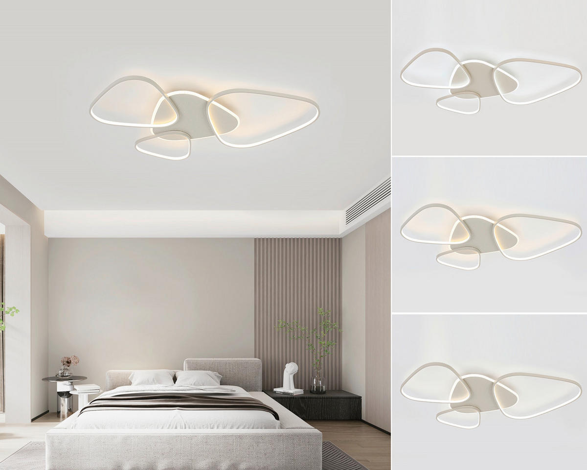 LED-DECKENLEUCHTE Alvia 102,5/72,5/5 cm  - Sandfarben, Design, Kunststoff/Metall (102,5/72,5/5cm) - Novel