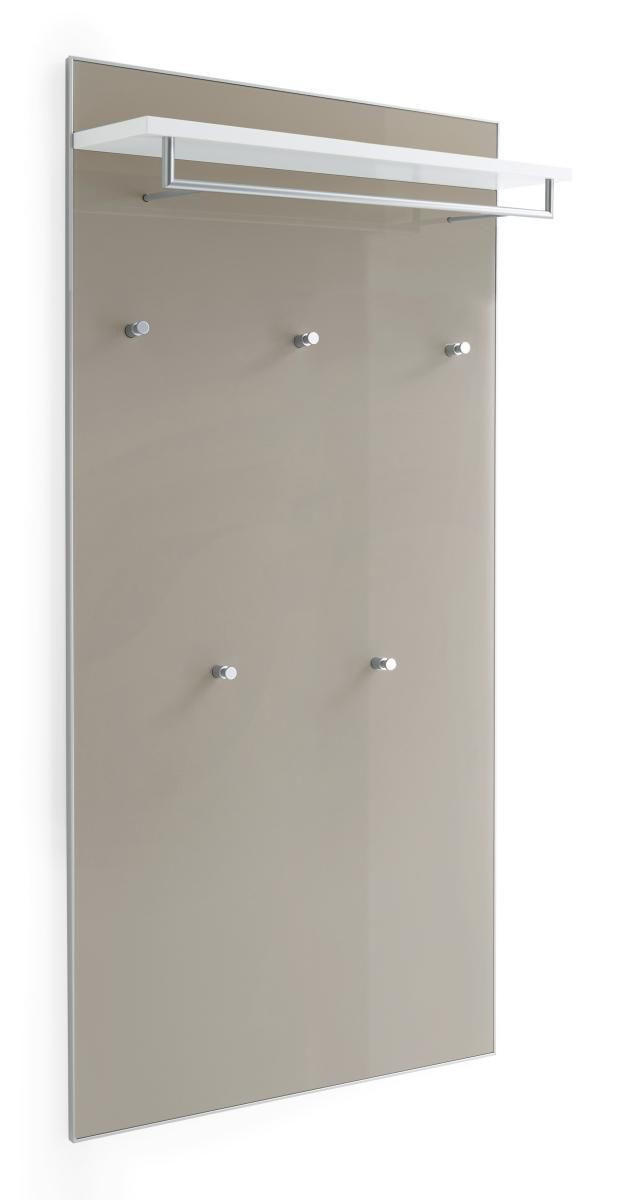 GARDEROBENPANEEL in 80/170/27 cm - Taupe/Weiß, Design, Glas/Holzwerkstoff (80/170/27cm)