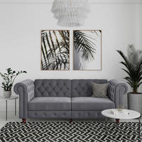 SCHLAFSOFA Velours Anthrazit  - Anthrazit/Schwarz, Basics, Holz/Textil (236/83/87cm) - Livetastic