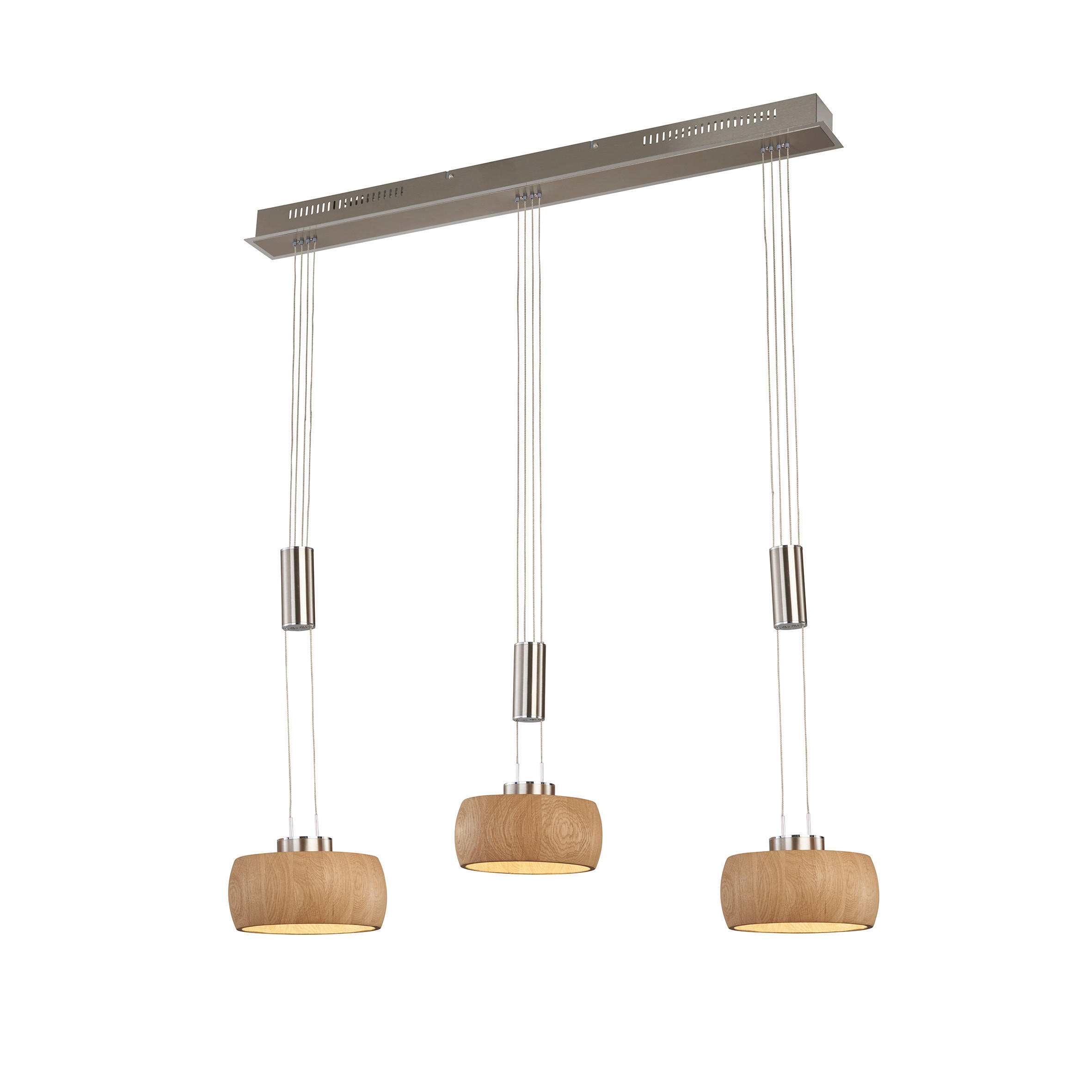LED-HÄNGELEUCHTE Shine-Wood 100/21/150 cm   - Natur, Holz/Metall (100/21/150cm) - Fischer & Honsel