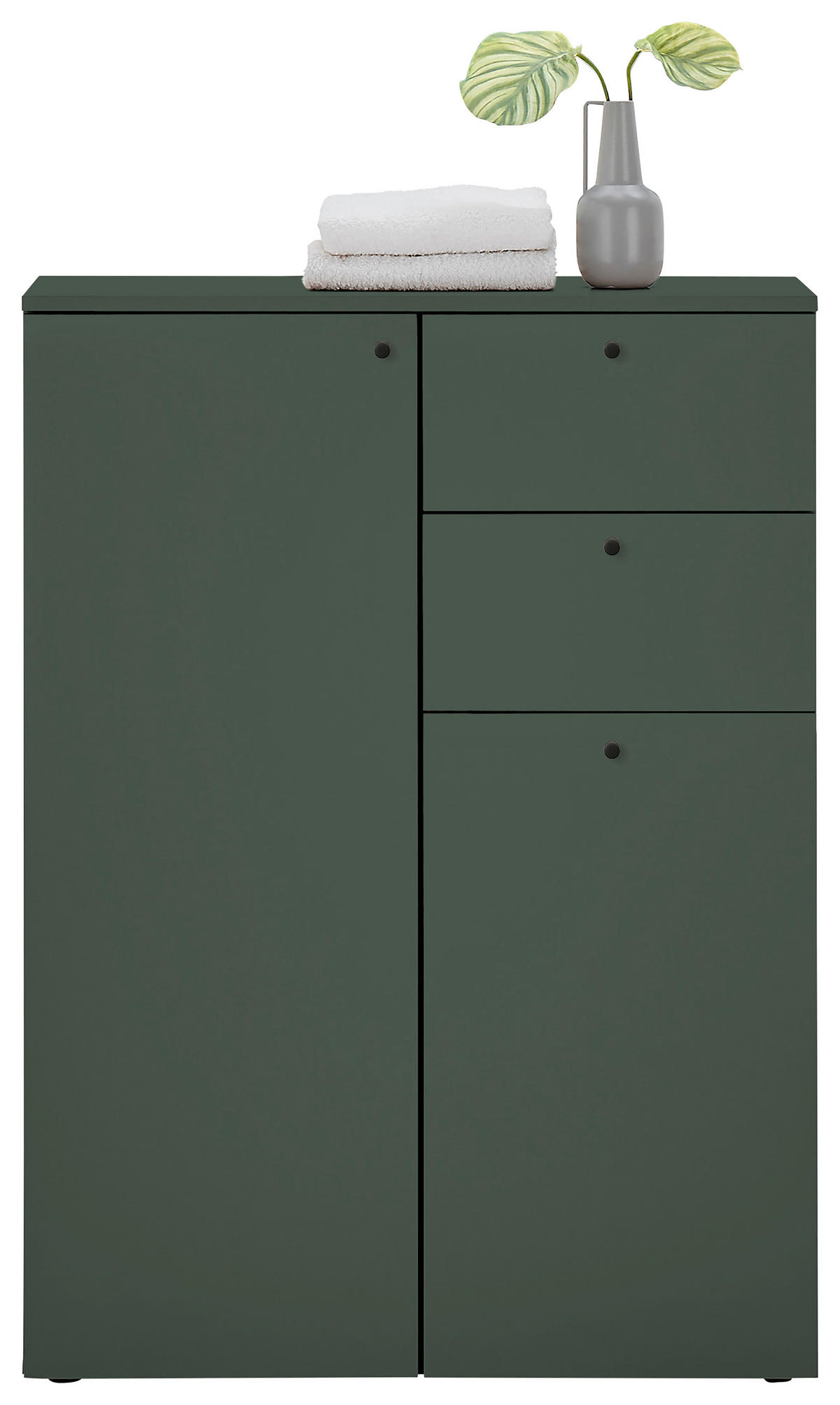 MIDISCHRANK 80/110/30 cm  - Schwarz/Grün, Modern, Holzwerkstoff/Kunststoff (80/110/30cm) - MID.YOU