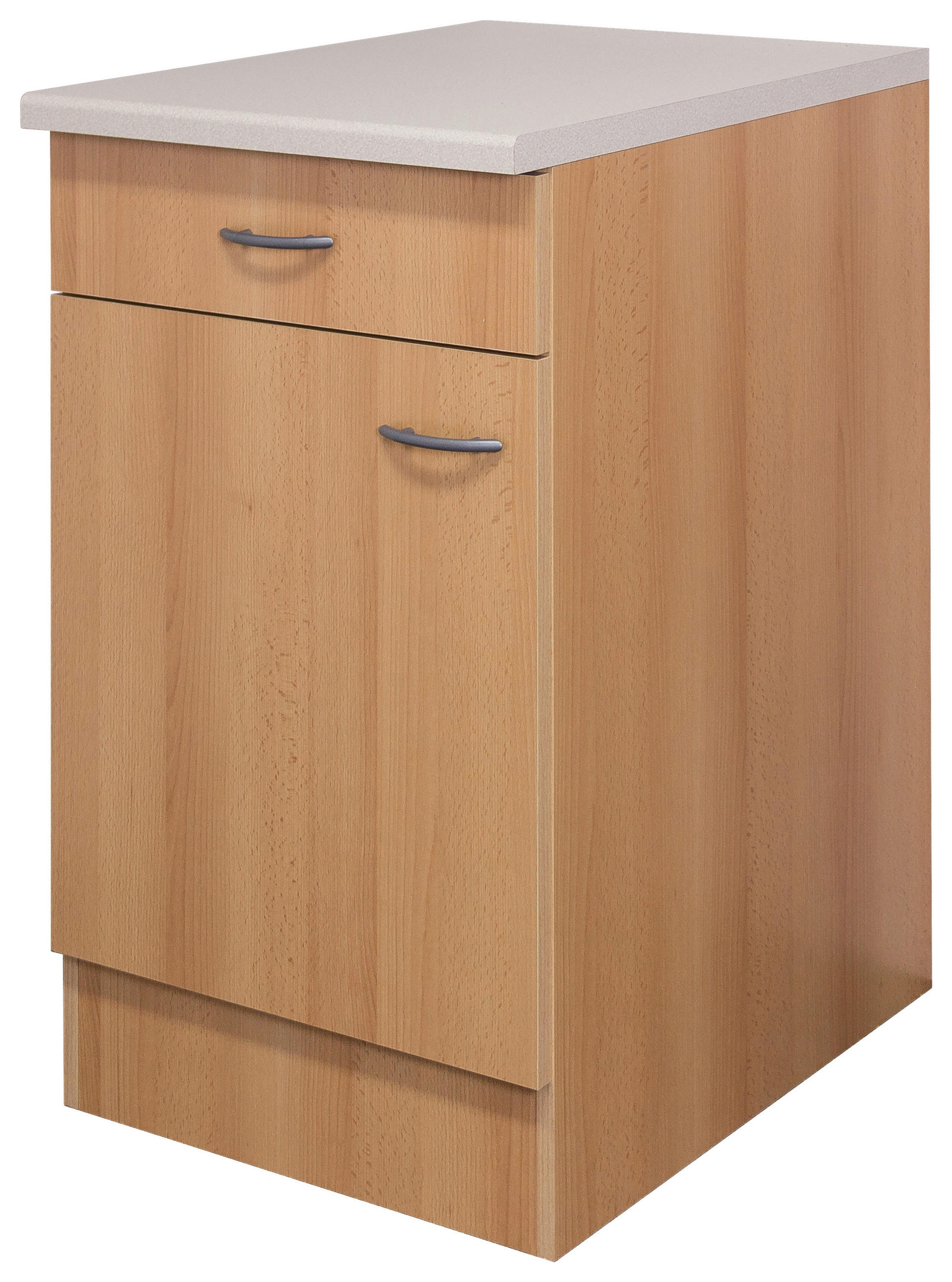 KÜCHENUNTERSCHRANK 50/85/57 cm  in Buchefarben  - Edelstahlfarben/Beige, MODERN, Holzwerkstoff/Kunststoff (50/85/57cm) - FlexWell