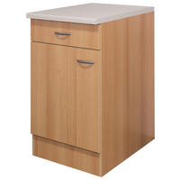 KÜCHENUNTERSCHRANK 50/85/57 cm  in Buchefarben  - Edelstahlfarben/Beige, MODERN, Holzwerkstoff/Kunststoff (50/85/57cm) - FlexWell