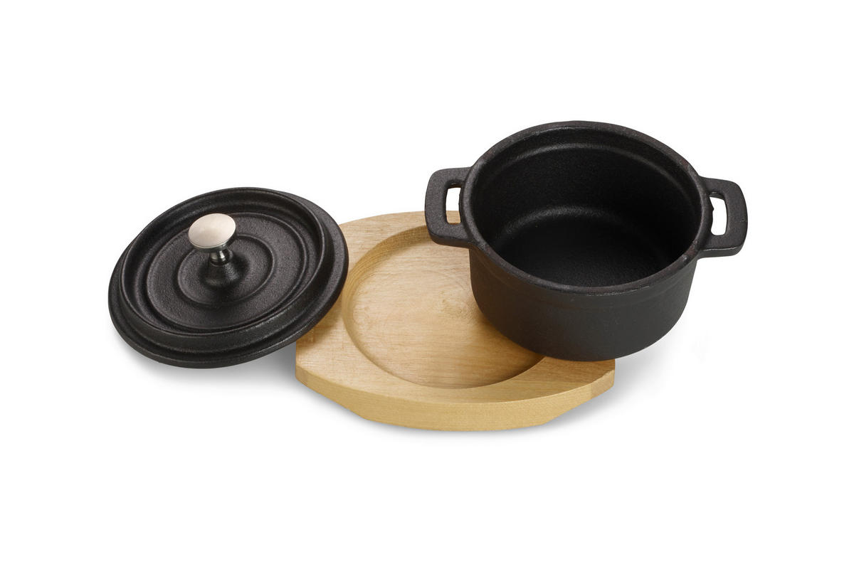 KOCHTOPFSET 4-teilig  - Schwarz, Basics, Metall (13/10/5cm) - Echtwerk