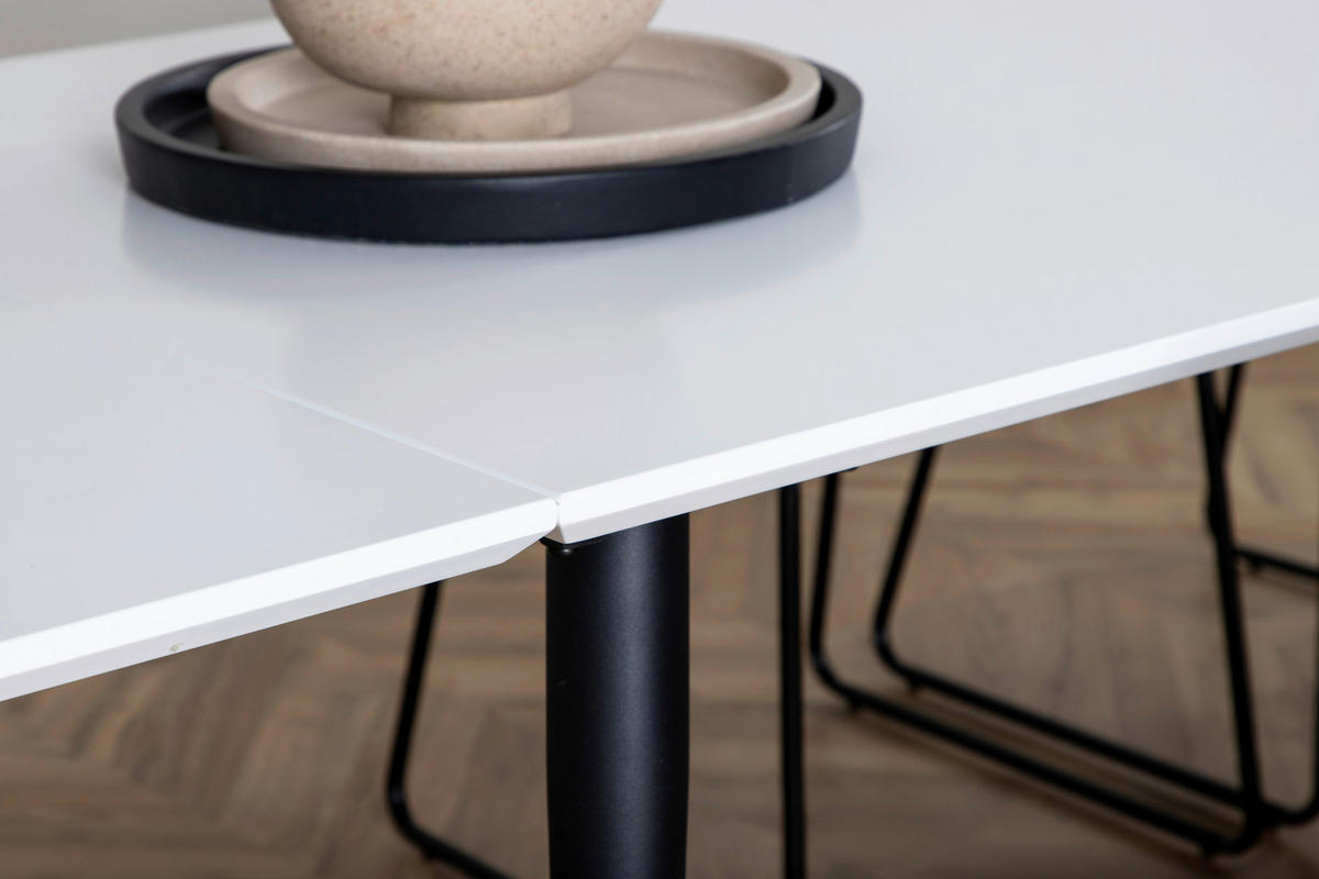 ESSTISCH rechteckig Schwarz, Weiß  - Schwarz/Weiß, Design, Kunststoff/Metall (195/90/76cm) - Livetastic