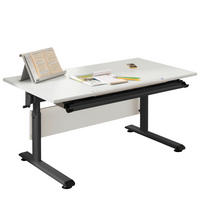 JUGENDSCHREIBTISCH 120/70/53-79 cm Schwarz, Weiss höhenverstellbar  - Weiss/Schwarz, Konventionell, Holzwerkstoff/Metall (120/70/53-79cm) - Paidi