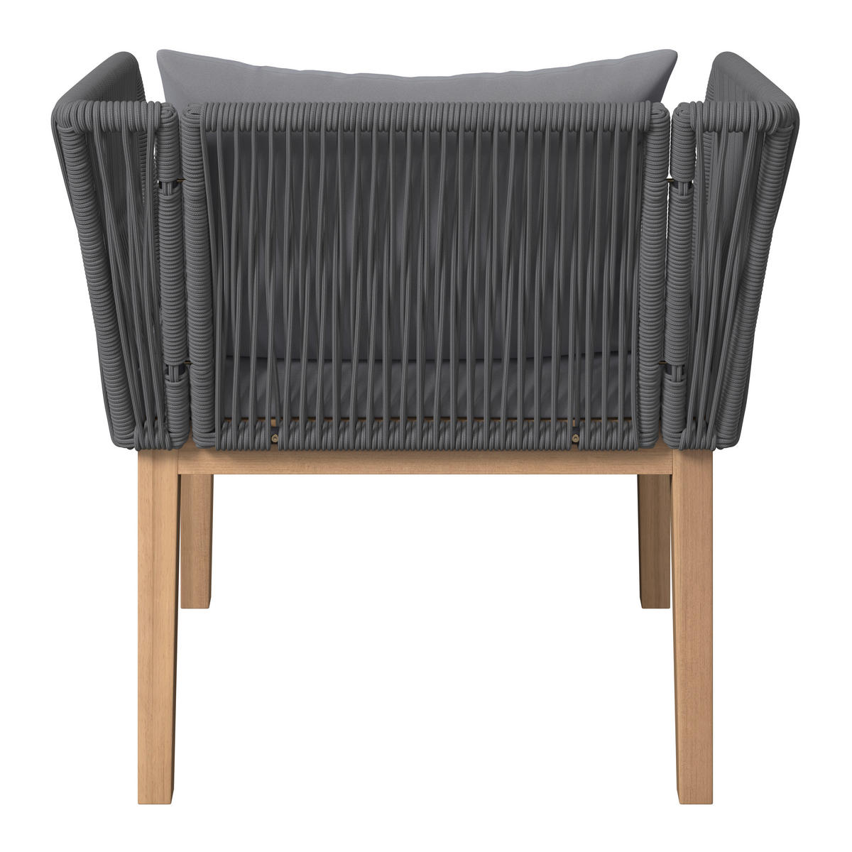 LOUNGEGARNITUR   160/74/84 cm  - Akaziefarben/Grau, Modern, Holz/Kunststoff (160/74/84cm) - Ambia Garden