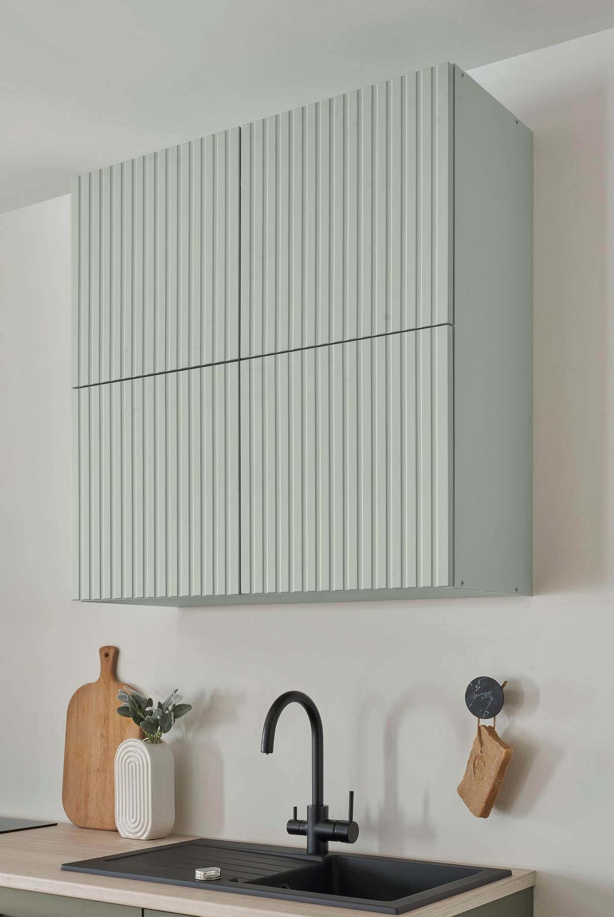 KÜCHENLEERBLOCK 260 cm   in Mintgrün, Grün  - Beige/Schwarz, Design, Holzwerkstoff/Metall (260cm) - MID.YOU