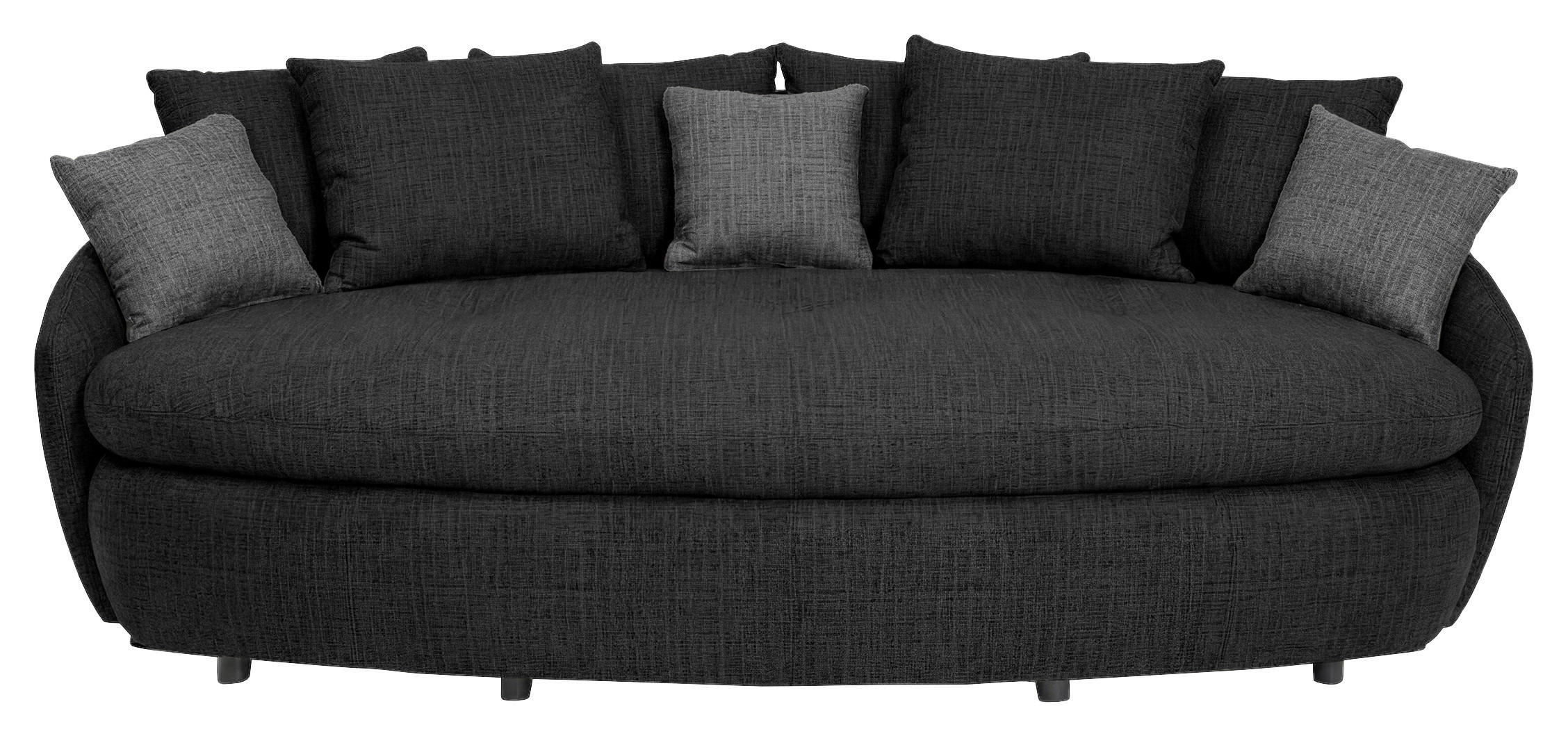 MEGASOFA Chenille Schwarz  - Schwarz, Trend, Kunststoff/Textil (238/80/140cm) - MID.YOU