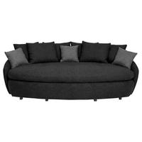 MEGASOFA Chenille Schwarz  - Schwarz, Trend, Kunststoff/Textil (238/80/140cm) - MID.YOU