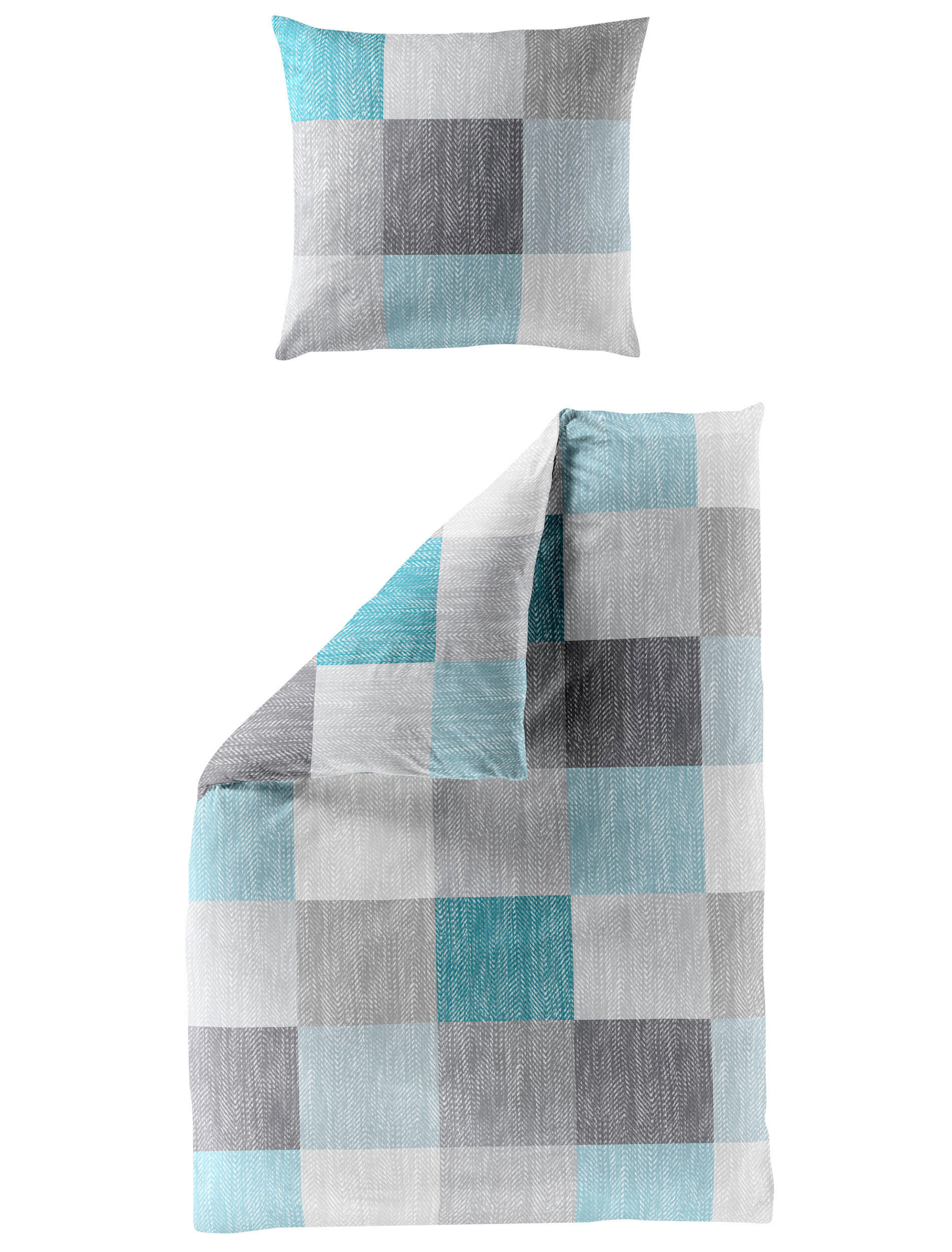 BETTWÄSCHE Makosatin 155/220 cm  - Blau, Design, Textil (155/220cm) - Bierbaum