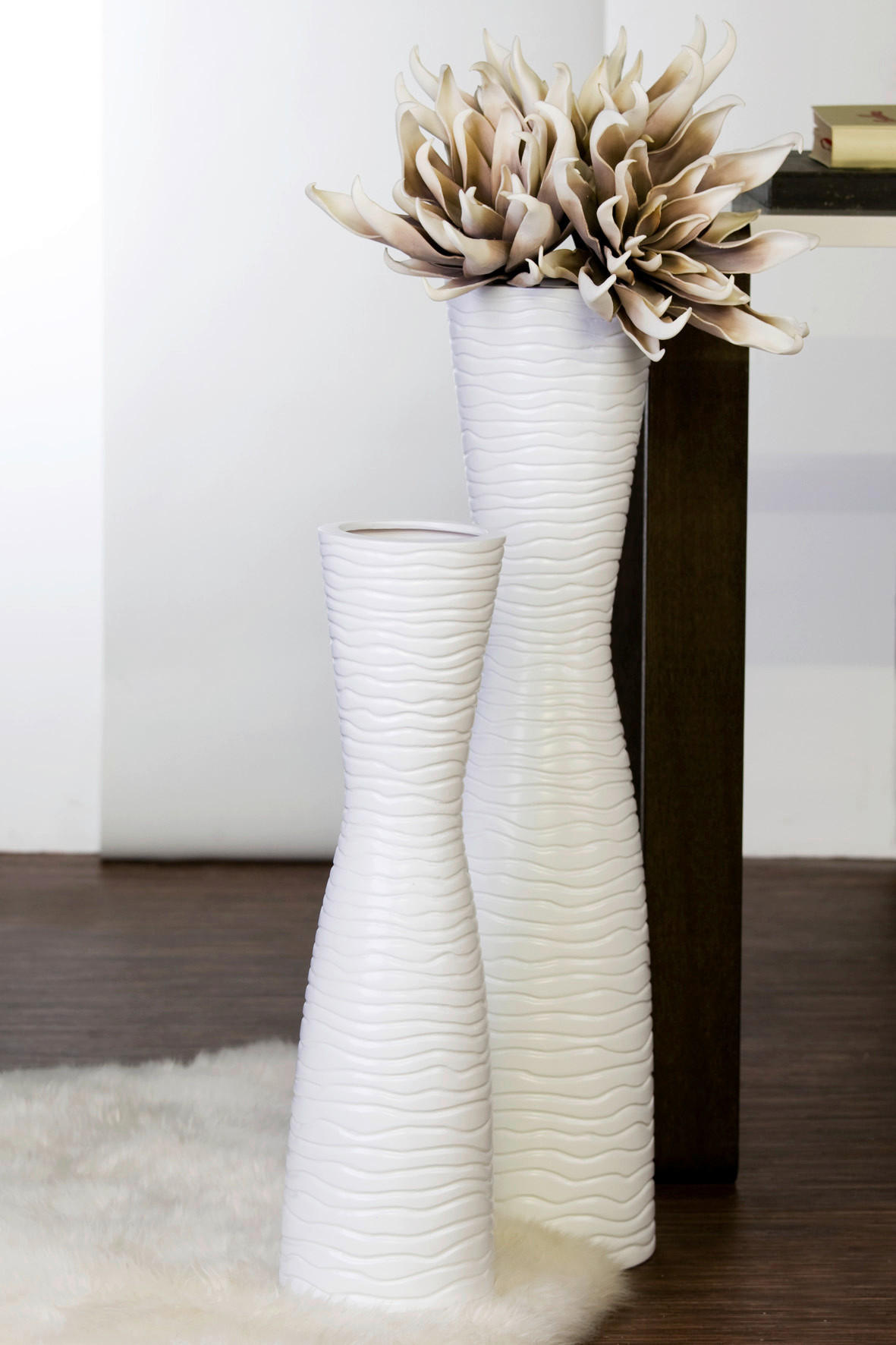 BODENVASE Tamera  - Weiß, Basics, Keramik (16/77/16cm)