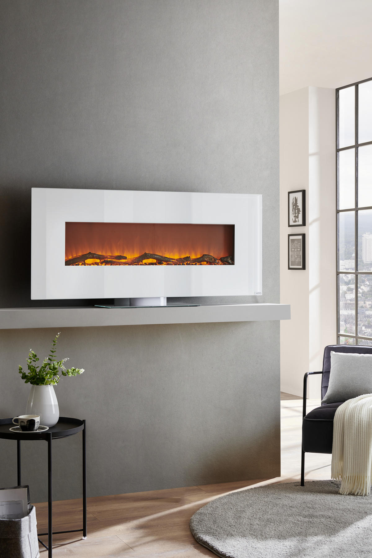ELEKTROKAMIN - Weiß, Design, Glas/Holzwerkstoff (128/55/14cm) - Xora
