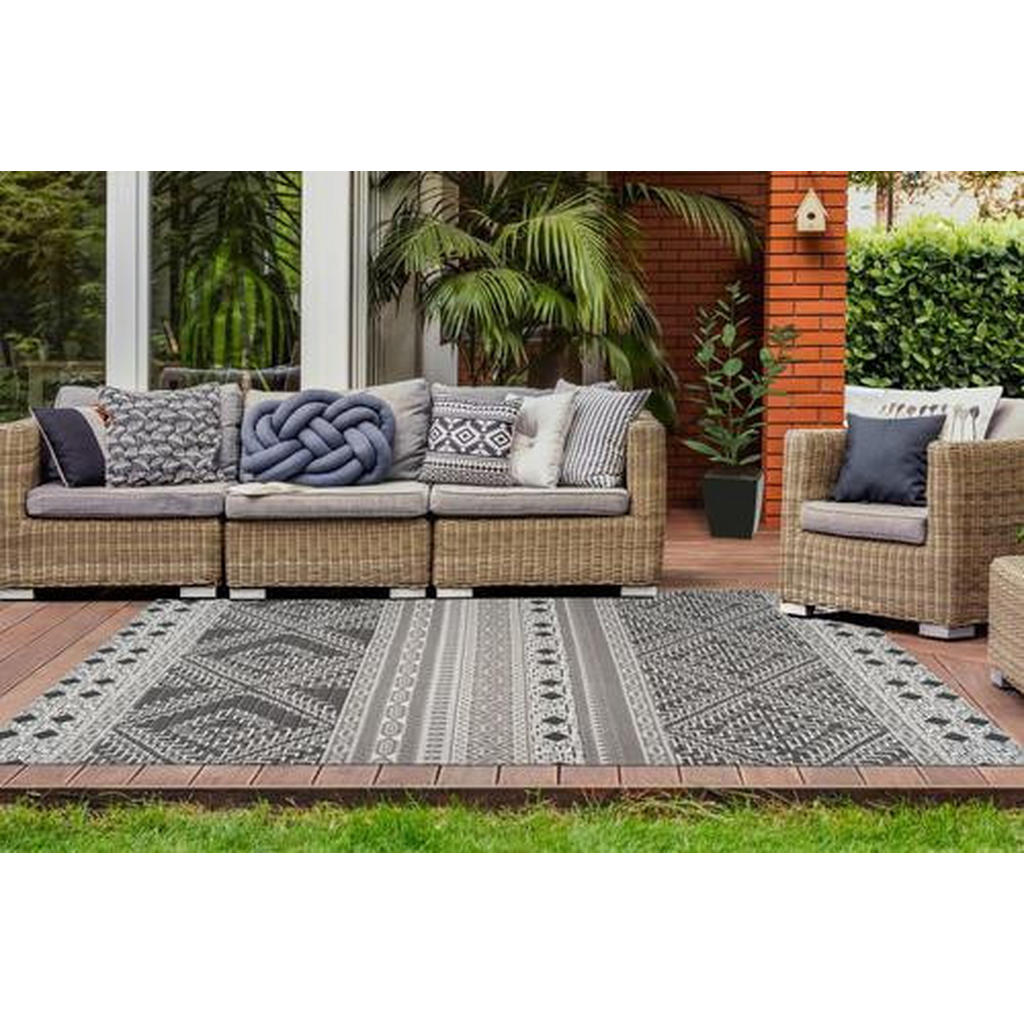 Thumbnail - Kayoom Outdoorteppich Yoga, Creme, Taupe, Textil, rechteckig, 120x170 cm, pflegeleicht, strapazierfähig, Teppiche & Böde...