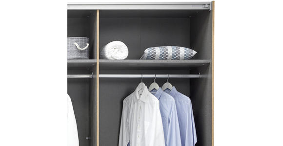 Schiebetürenschrank 270cm Alicante, Alpinlook/Betonoxid - Fichtefarben/Grau, MODERN, Holzwerkstoff (270/210/60cm) - Luca Bessoni