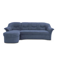 ECKSOFA Dunkelblau Mikrofaser  - Schwarz/Dunkelblau, KONVENTIONELL, Kunststoff/Textil (146/232cm) - MID.YOU