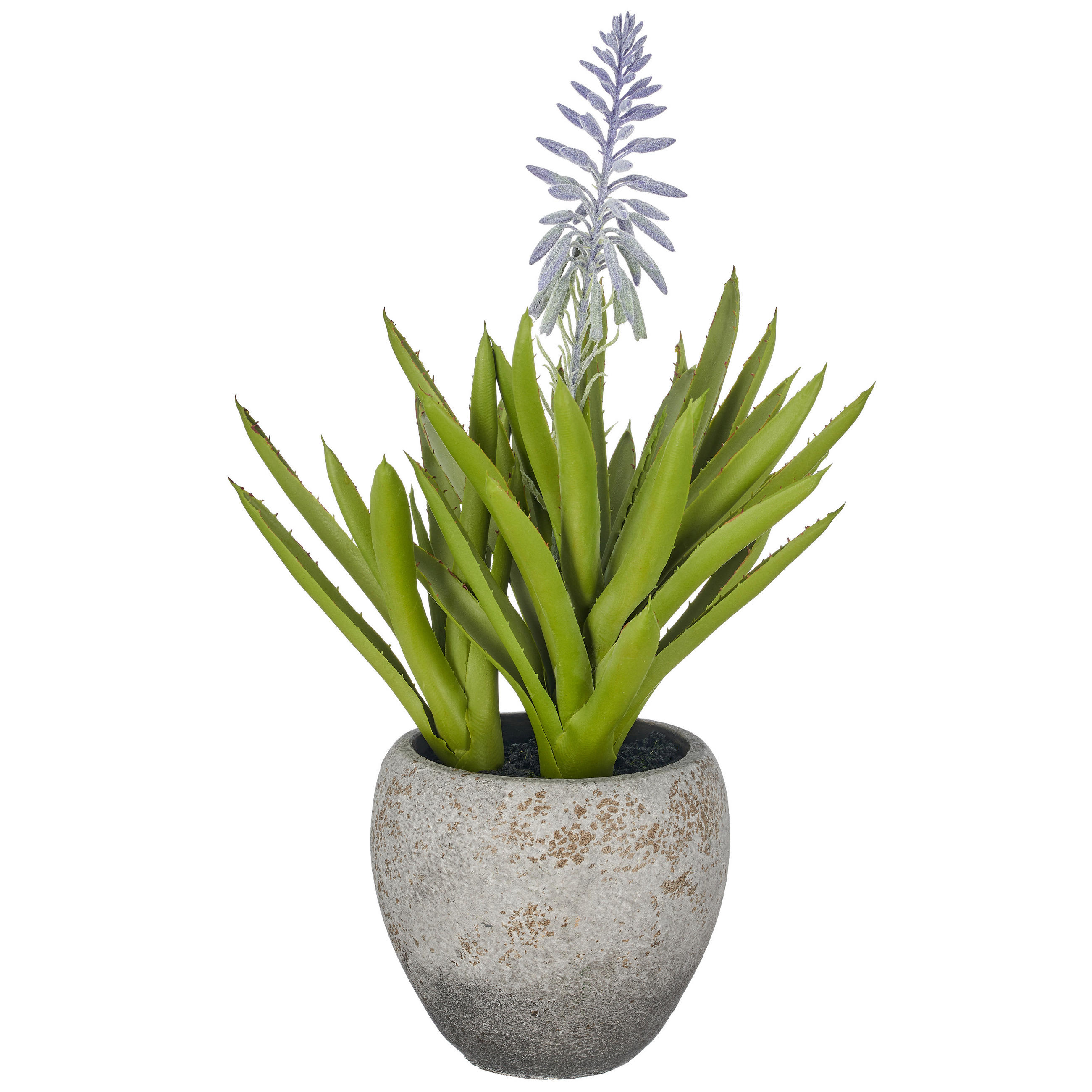 KUNSTBLUME - Grau/Grün, Basics, Kunststoff/Stein (38cm)