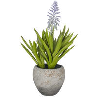 KUNSTBLUME - Grau/Grün, Basics, Kunststoff/Stein (38cm)