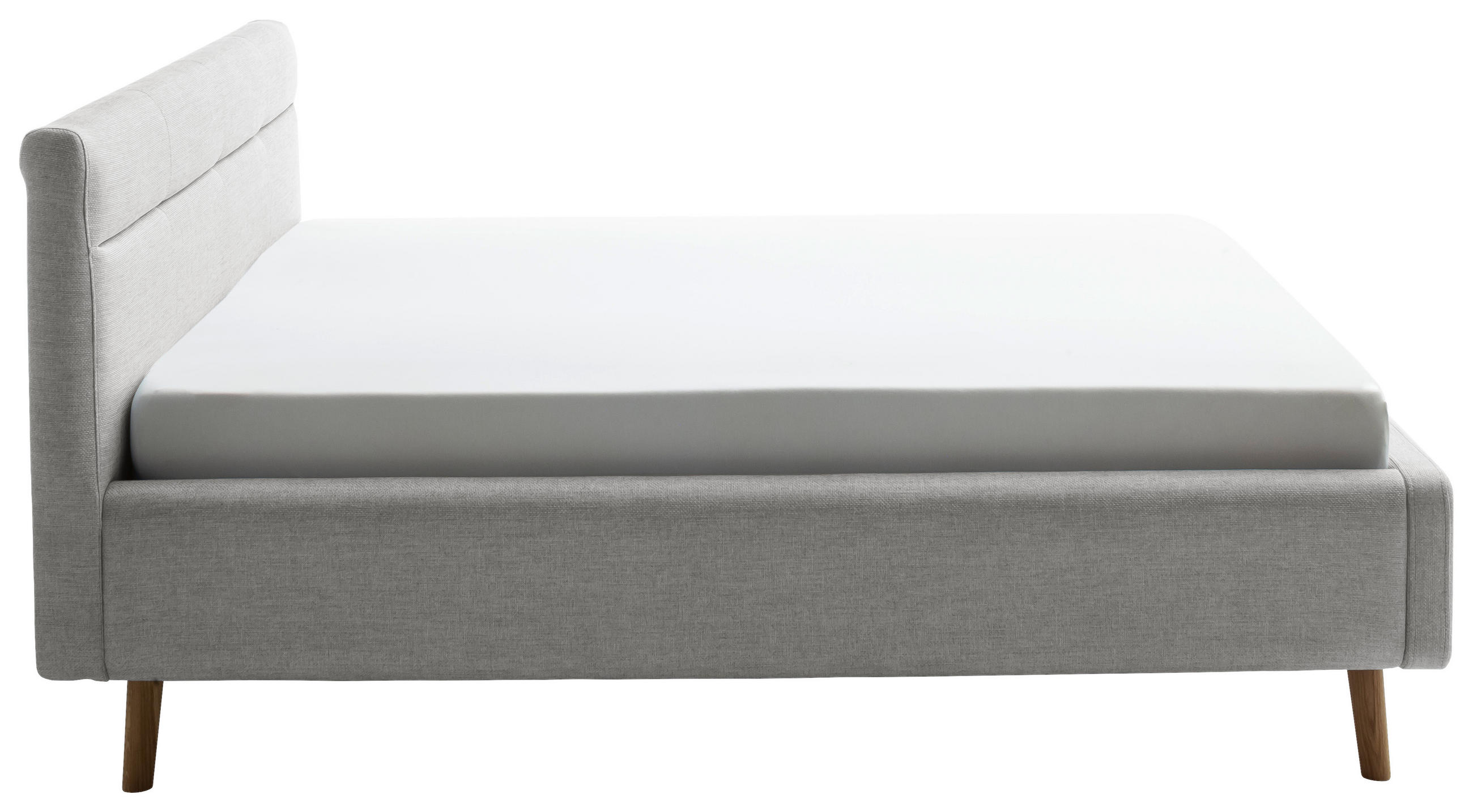 POLSTERBETT 180/200 cm  in Grau  - Eichefarben/Birkefarben, KONVENTIONELL, Holz/Textil (180/200cm) - Boxxx