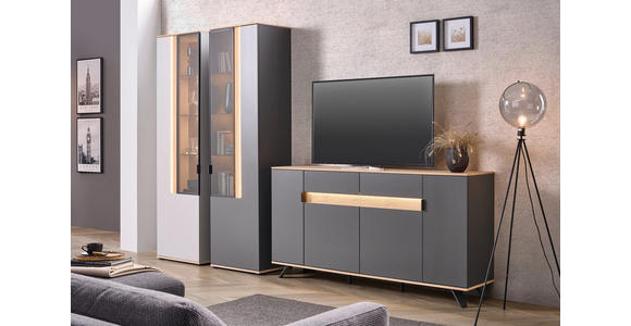 VITRINE Anthrazit  60,6/213,1/42 cm  - Anthrazit, Design, Glas/Holzwerkstoff (60,6/213,1/42cm) - Dieter Knoll