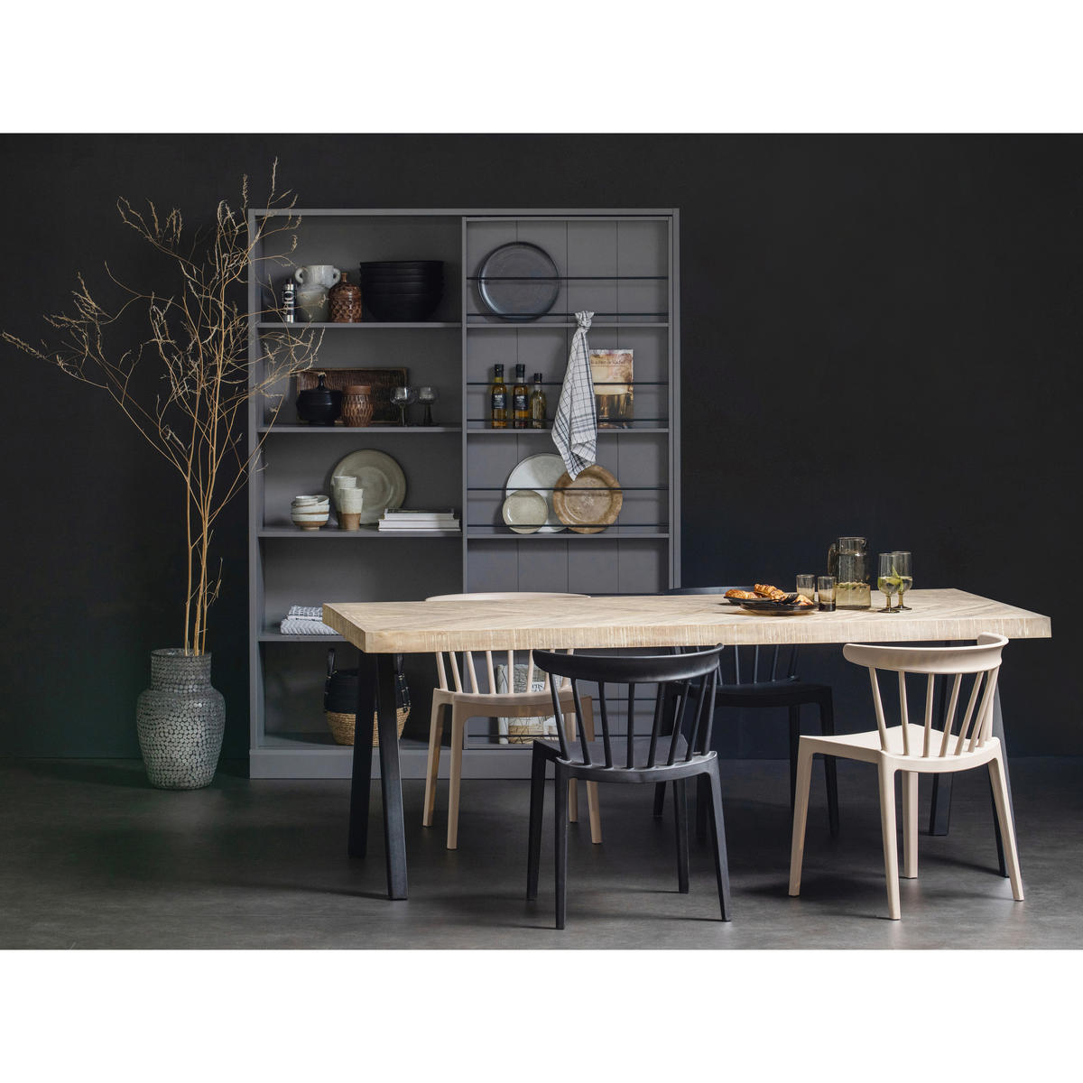 ESSTISCH Mangoholz massiv rechteckig Eichefarben  - Eichefarben/Schwarz, Design, Holz/Metall (200/90/75cm) - Livetastic