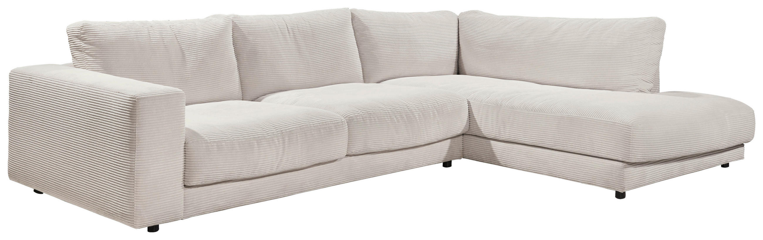 Thumbnail - Hom`in Ecksofa, Weiß, Textil, 4-Sitzer, Füllung: Schaumstoff, Federn, Ottomane rechts, L-Form, 325x224 cm, Blauer Engel,...