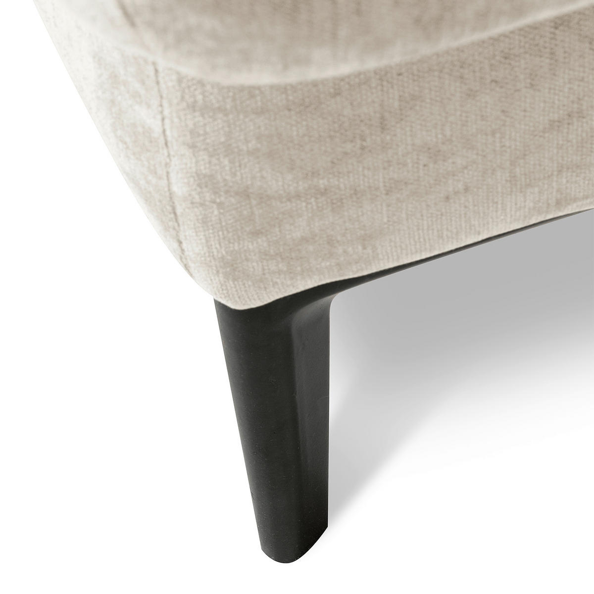 ECKSOFA  Webstoff Creme  - Creme/Schwarz, Design, Textil/Metall (268/195cm) - Livetastic
