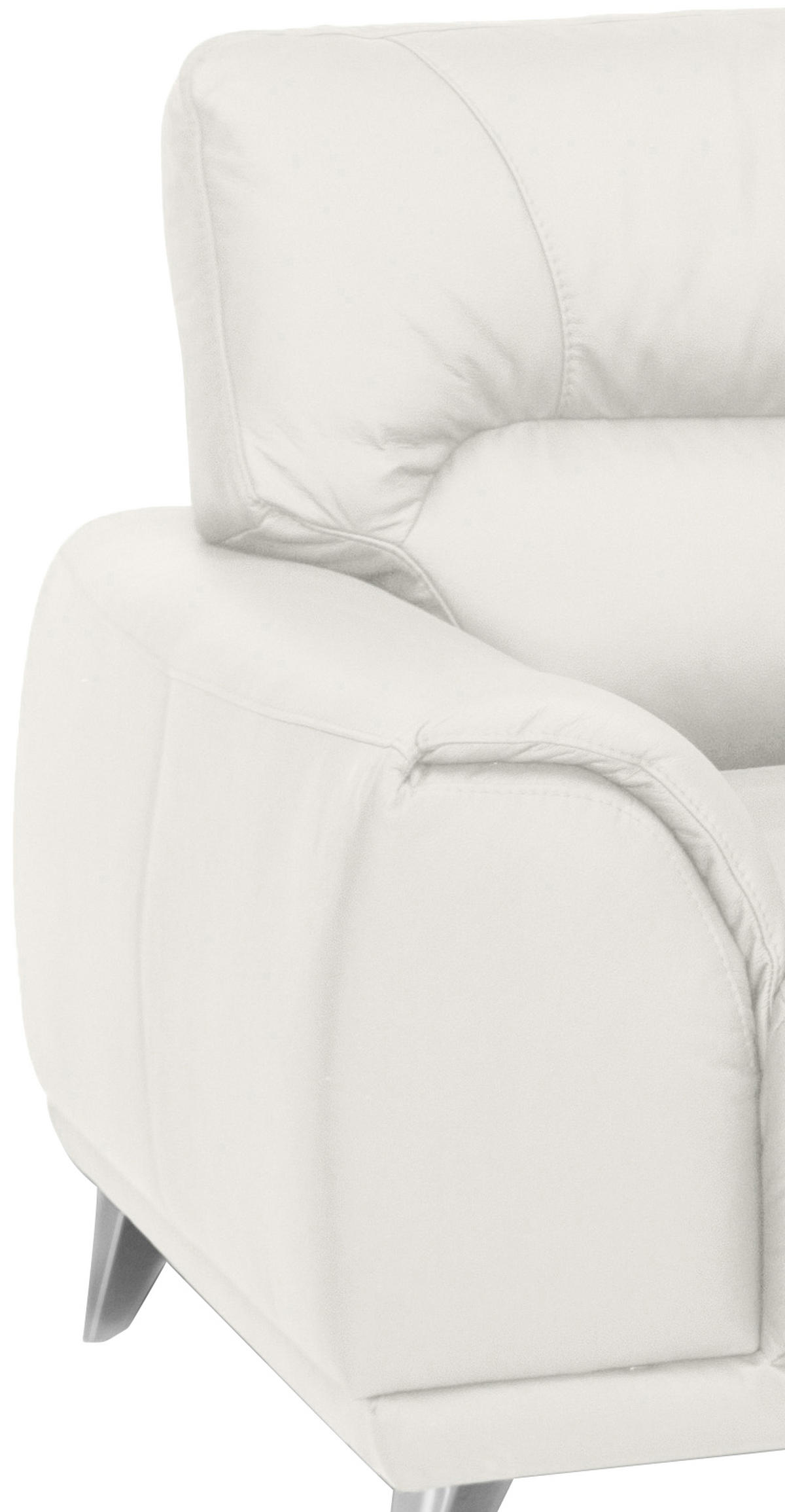 FERNSEHSESSEL in Lederlook Weiss  - Chromfarben/Weiss, Modern, Textil/Metall (112/92/96cm) - MID.YOU