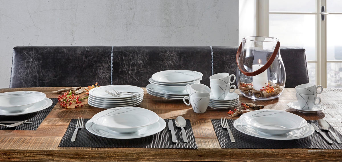 KOMBINOVANÝ SERVIS, 30-dielne, porcelán - biela, Konventionell, keramika - Seltmann Weiden