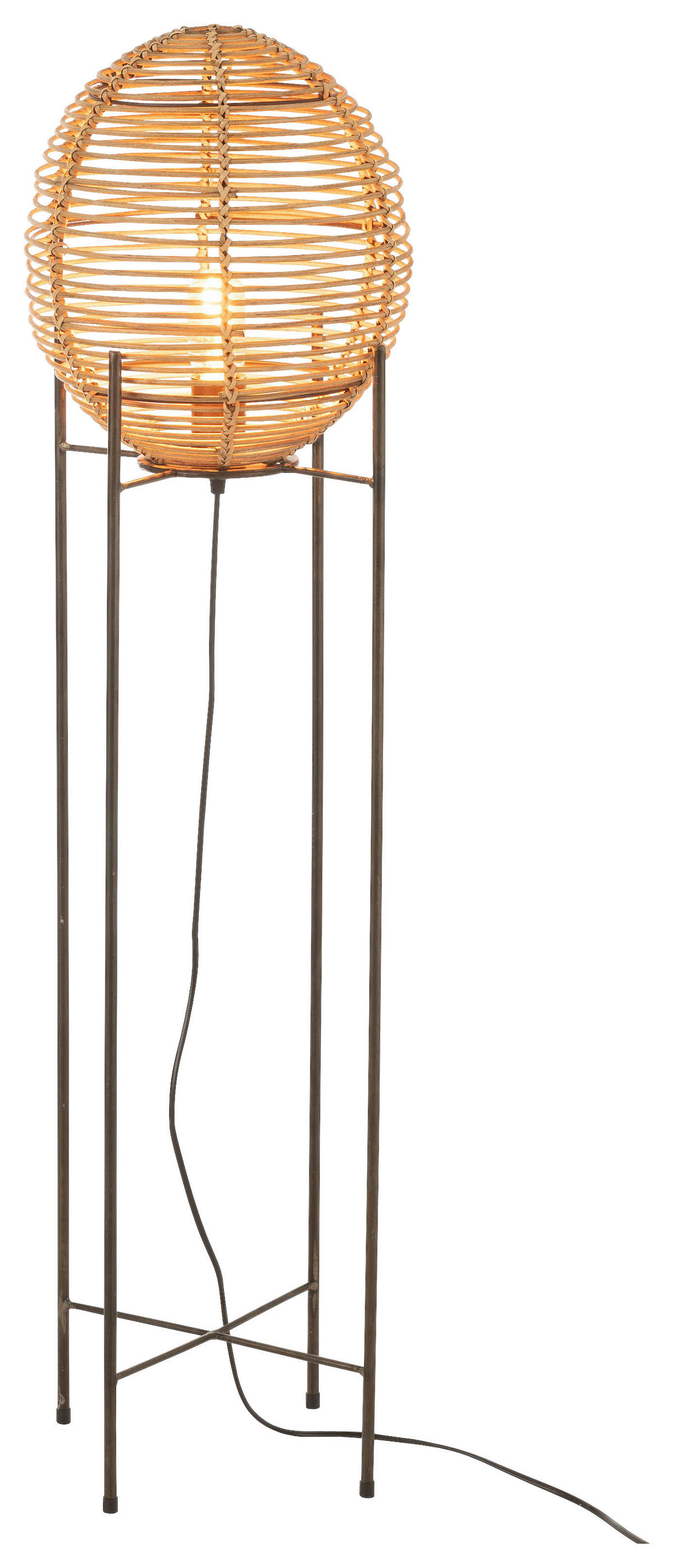 STEHLEUCHTE 30/115 cm    - Schwarz/Braun, Trend, Holz/Metall (30/115cm)