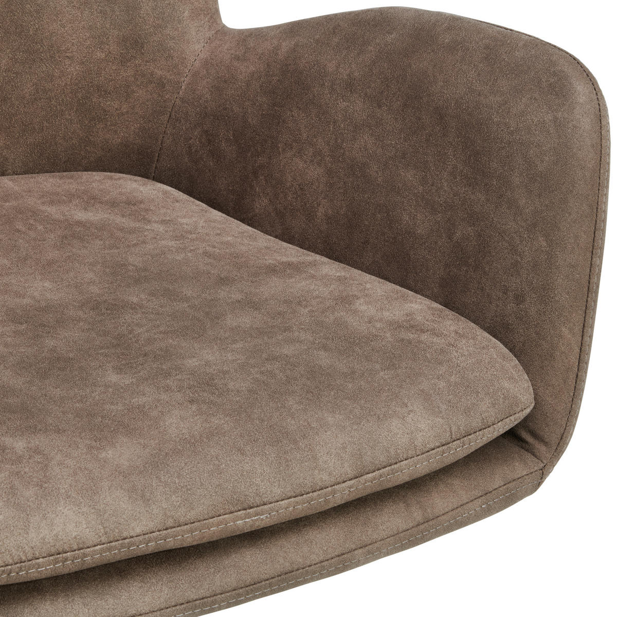 ARMLEHNSTUHL  Sitzfläche 360° drehbar, inklusive Armlehnen Webstoff  - Schwarz/Braun, Basics, Textil/Metall (60.5/88/62cm) - MID.YOU