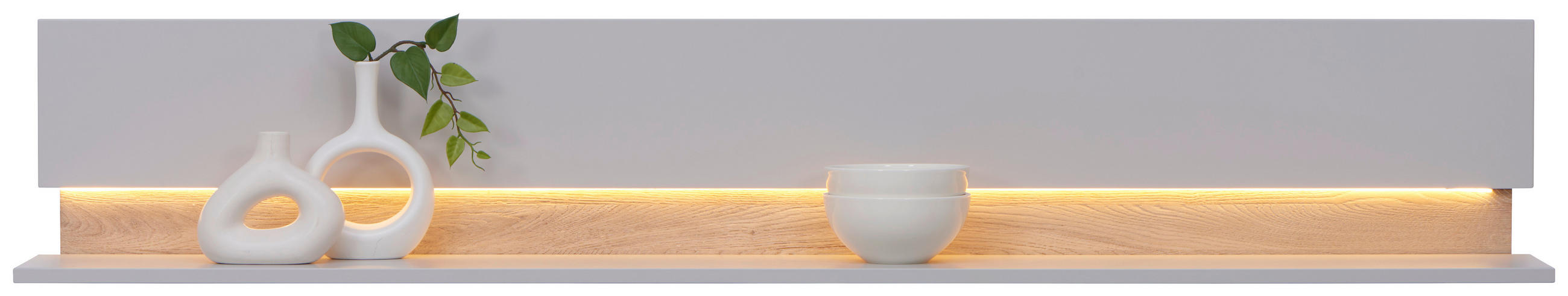 WANDBOARD Asteiche furniert Grau, Eichefarben  - Eichefarben/Grau, Design, Holz/Holzwerkstoff (180/30/24cm) - Dieter Knoll