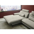 ECKSOFA  in Chenille, Flachgewebe Greige  180/284 cm  - Greige/Schwarz, Design, Textil/Metall (180/284cm) - Dieter Knoll