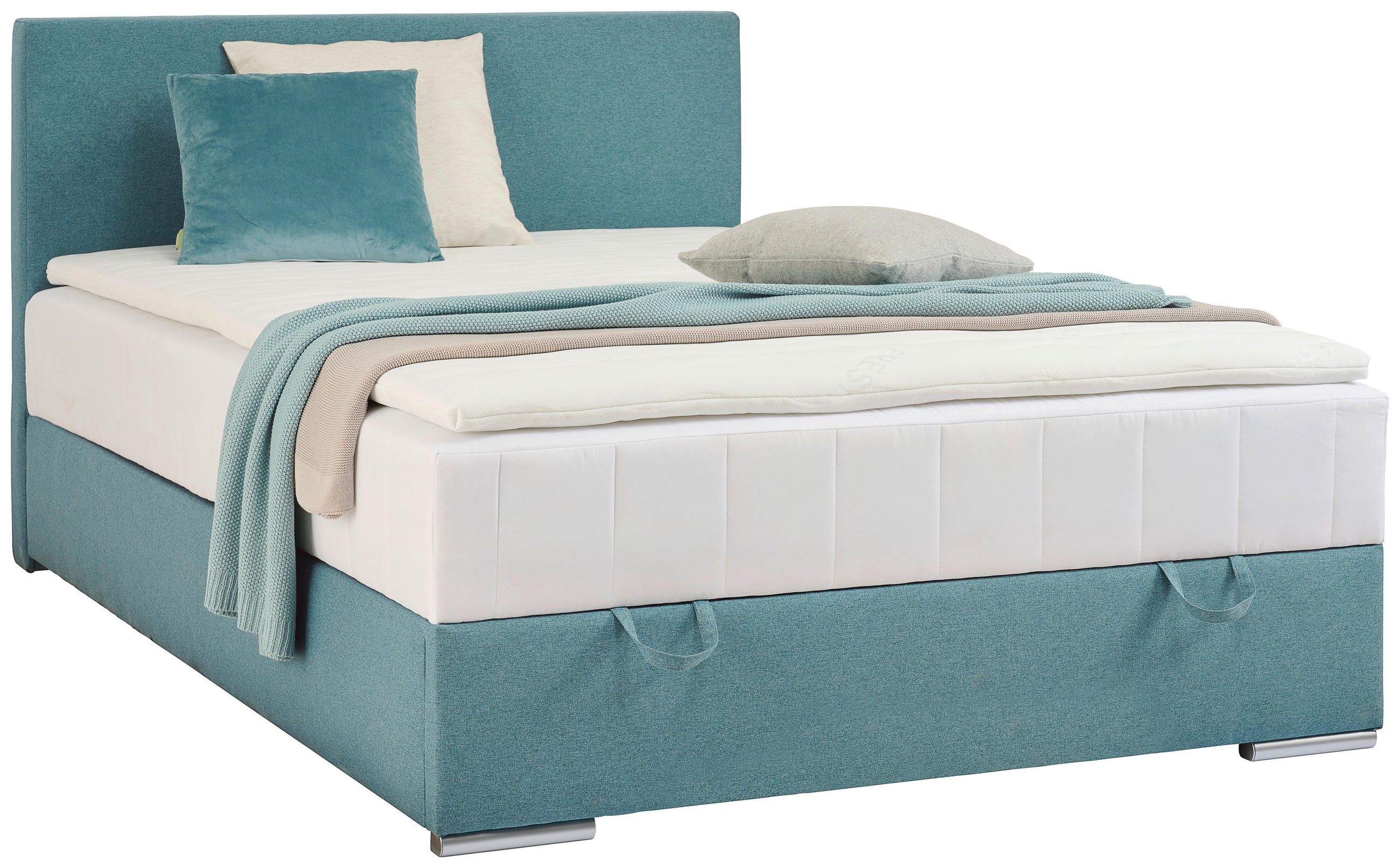 BOXBETT 140/200 cm  in Petrol  - Chromfarben/Petrol, KONVENTIONELL, Kunststoff/Textil (140/200cm) - Carryhome