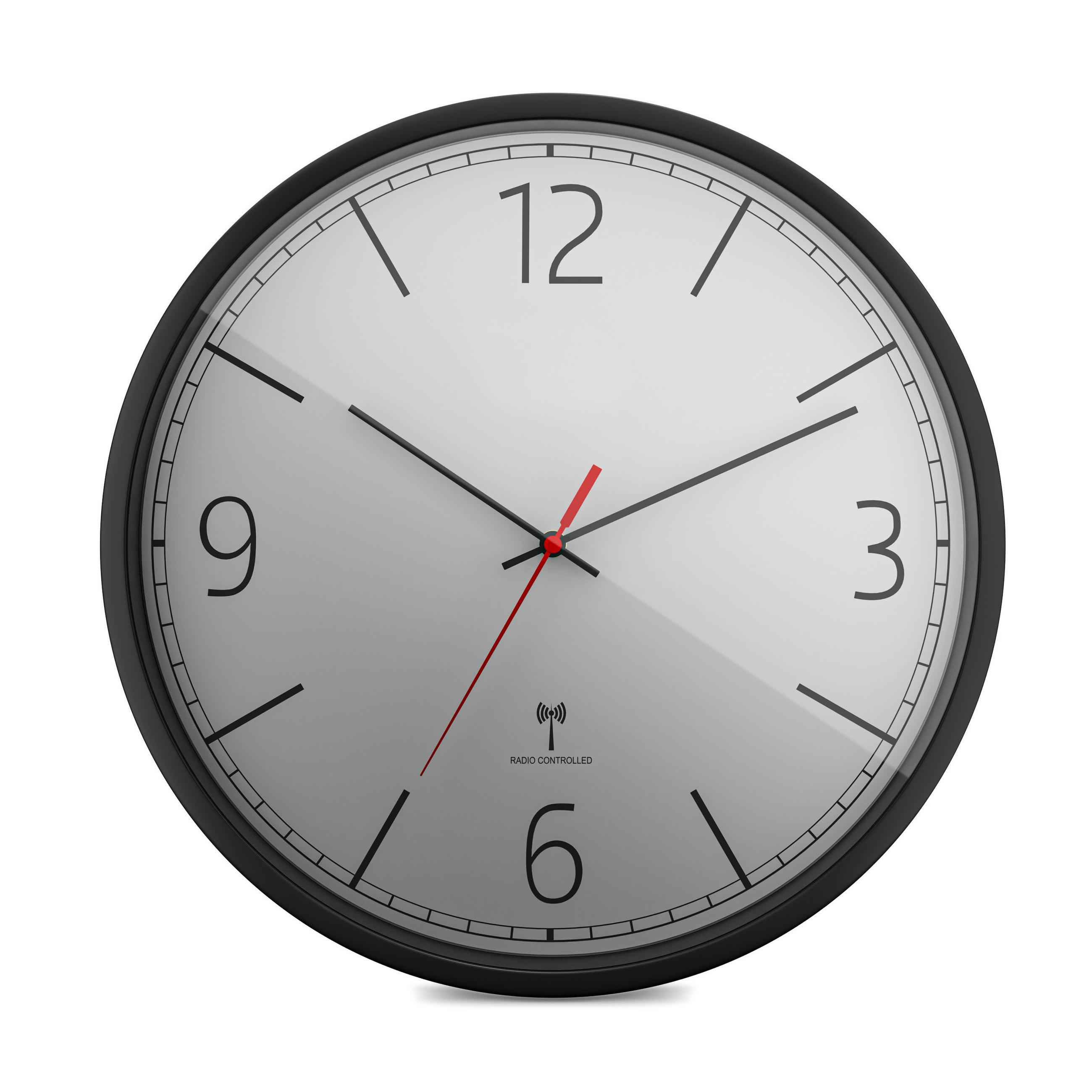 WANDUHR  Schwarz, Weiß 30 cm  - Schwarz/Weiß, Basics, Kunststoff (30cm)