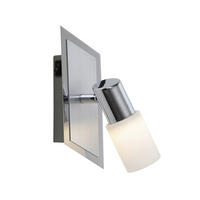 BODOVÉ SVÍTIDLO, 40 W/E14, 20/7/5 cm - bílá/barvy chromu, Konvenční, kov/sklo (20/7/5cm) - Novel