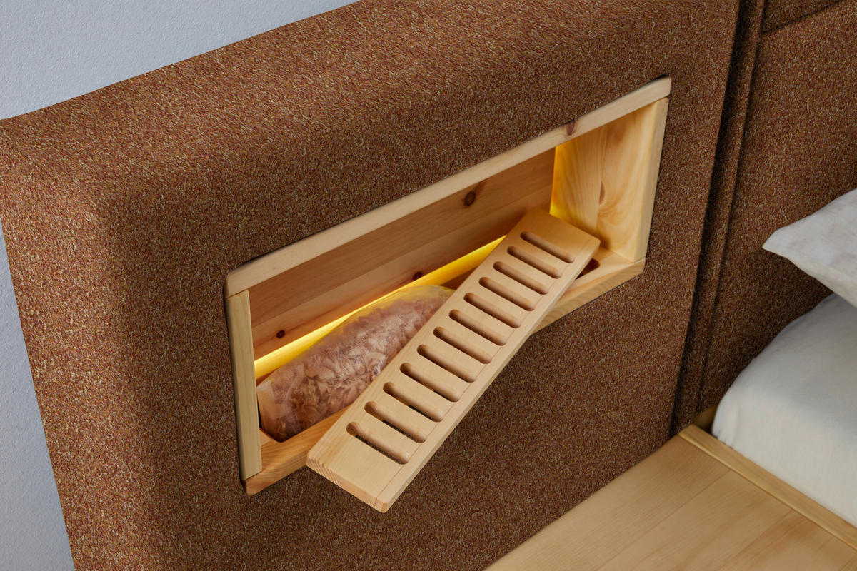 BOXSPRINGBETT 160/200 cm  in Orange, Eichefarben  - Eichefarben/Orange, Natur, Holz/Textil (160/200cm) - Valnatura