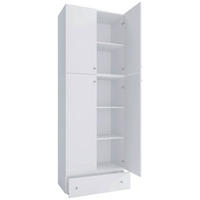 Șifonier, 70/200/39 cm, alb - alb/gri, Modern, plastic/material pe bază de lemn (70/200/39cm) - MID.YOU
