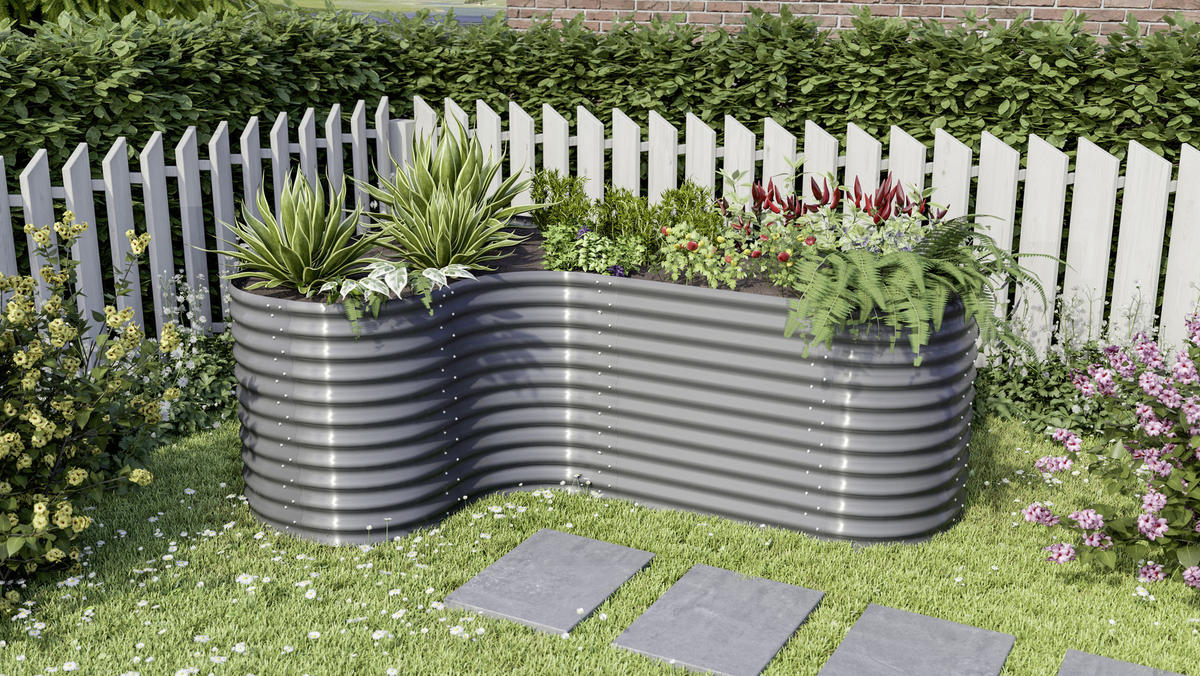HOCHBEET-ERWEITERUNG 80/85,8/80 cm  - Anthrazit, Basics, Metall (80/85,8/80cm)