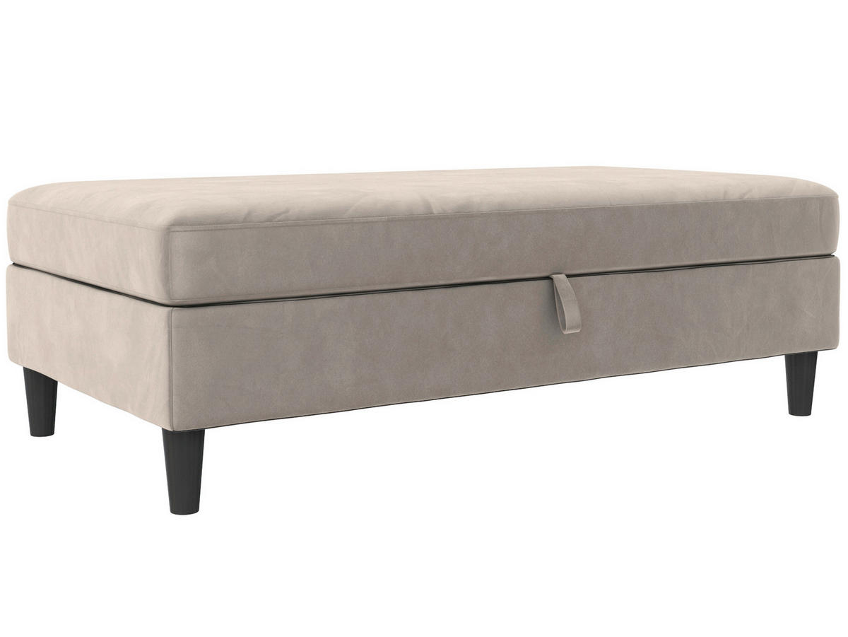 HOCKER in Textil Taupe  - Taupe/Schwarz, Basics, Kunststoff/Textil (130/43/69cm) - Livetastic