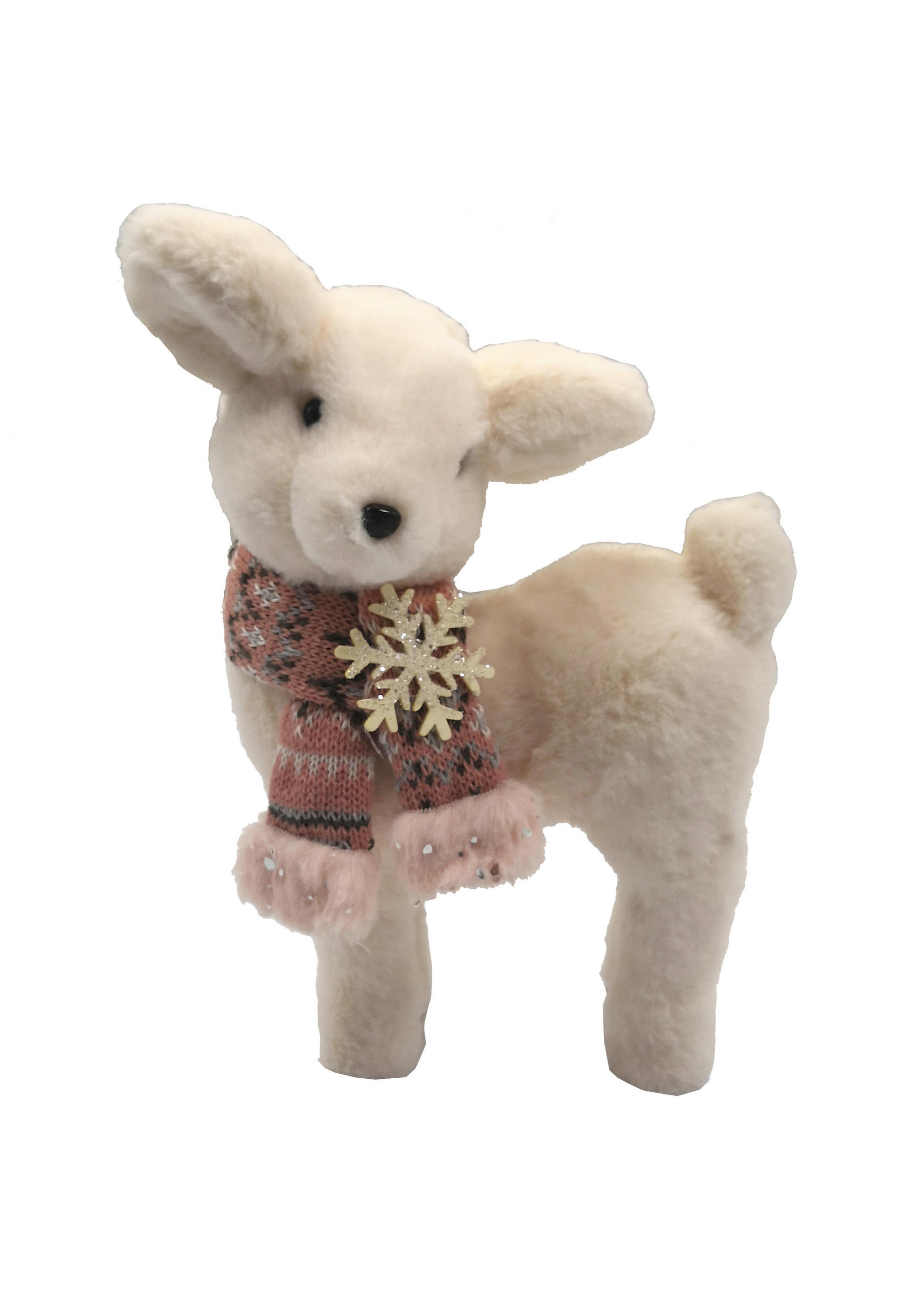 REN DECORATIV - roz aprins, Trend, plastic/lemn (19/11/30cm) - X-Mas